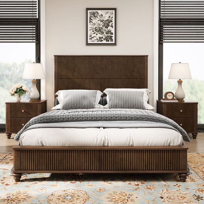 3 Piece Bedroom Set With Bed And 2 Nightstands