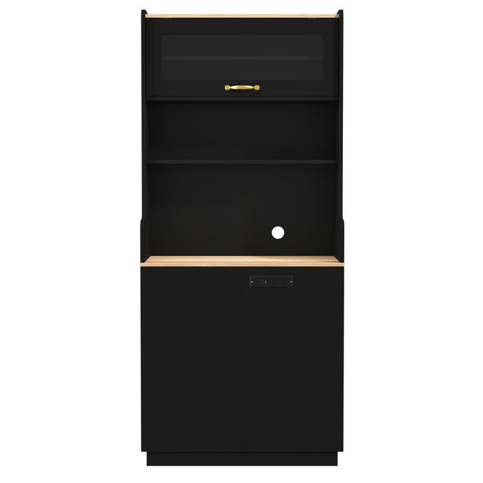 Pantry Cabinet With Hydraulic Flip Top And USB Charging Port