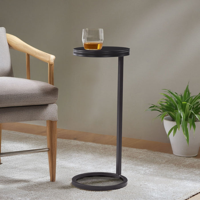 Yancey - Round Metal Accent Table - Antique Bronze