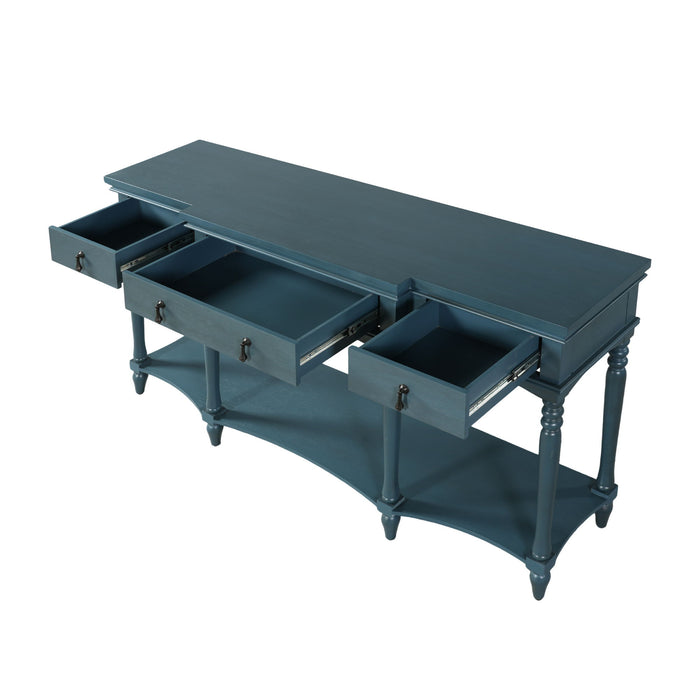 Retro Console Table With 3 Soft Close Drawers