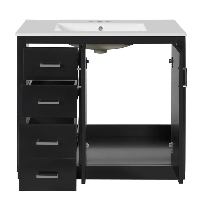 Bathroom Vanity With Sink Combo, Storage Cabinet, Freestanding Set With 3 Drawers & Soft Closing Doors