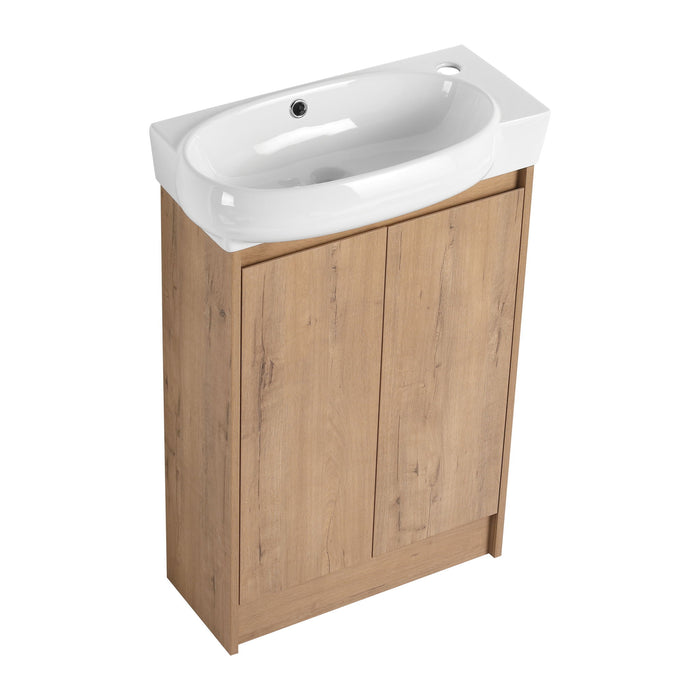 Freestanding Bathroom Vanity With Sink And Storage Rack, Soft Close Doors Base With Basin