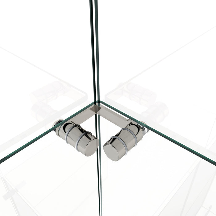 Modern Display Cabinet With LED Lights, Transparent Tempered Glass 2 Door Storage Case With 3 Shelves