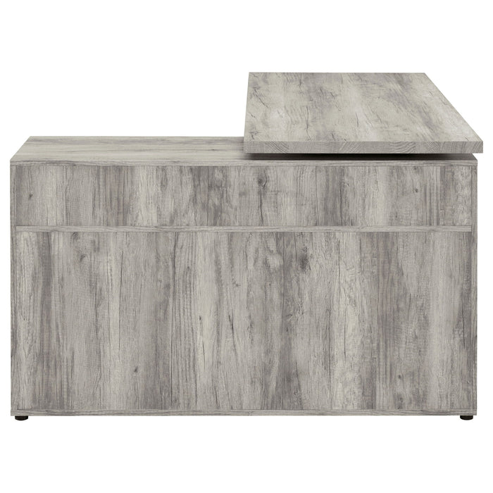 Corrado - L-Shape Office Desk With Storage - Gray