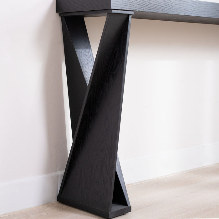 Console Table With Crossed Legs For Hallway - Black