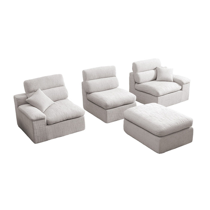 Corner Chaise Sofa With High Backrest