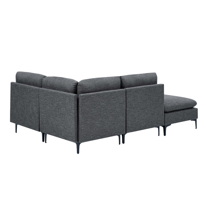 Upholstered Modular Sectional With Tall Legs, Medium Firm Seat