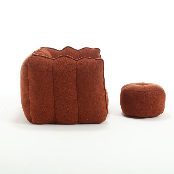 Soft Chenille Bean Bag Chair With High Resilient Foam