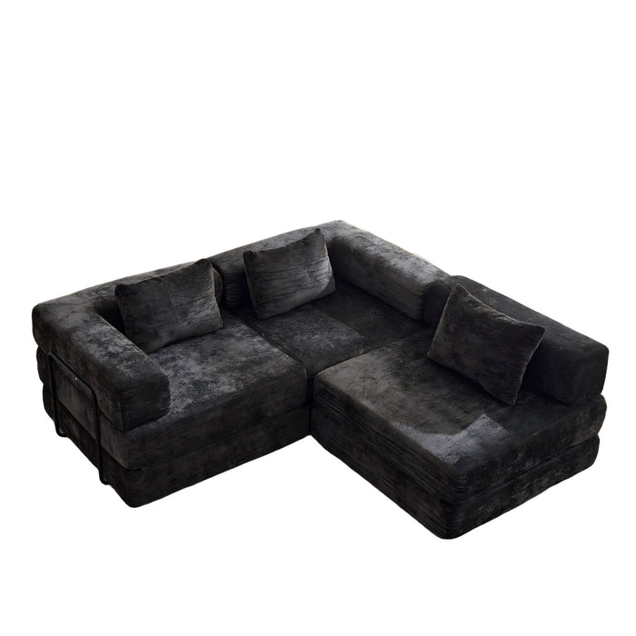Convertible Floor Sofa Bed, Boneless Modular Sectional Sofa For Living Room
