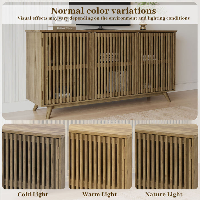 TV Stand With Adjustable Shelf - Natural