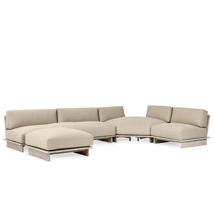 Livia - Teak 3 Piece Outdoor Sectional - Taupe