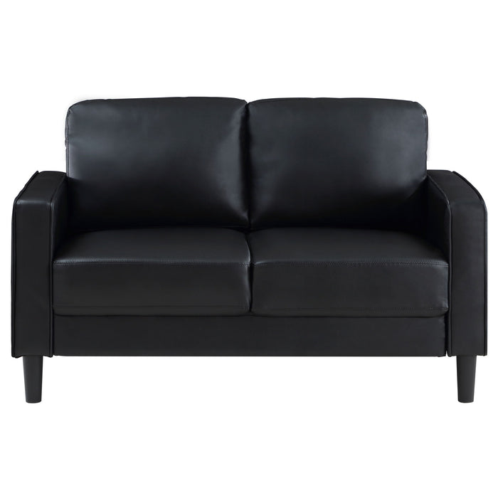 Ruth - 2 Piece Track Arm Sofa Set With Cushions - Black