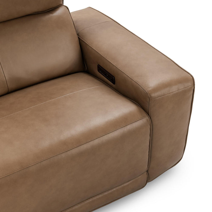 Kadon - Leather Power Recliner Sofa - Tan