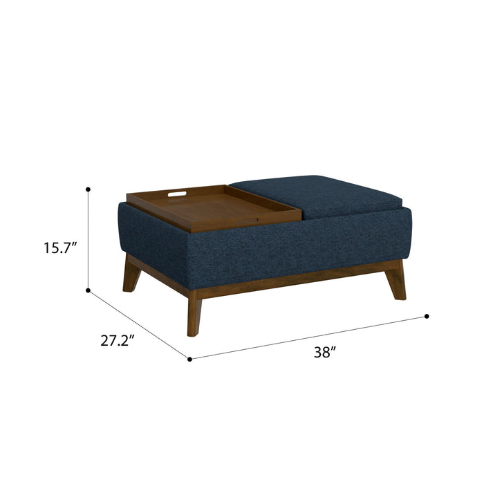 Aria - Reversible Tray Ottoman - Navy Storm