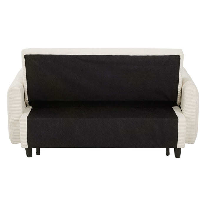 Pull-Out 2 Seat Modern Sleeper Sofa With 2 Throw Pillows And USB Ports