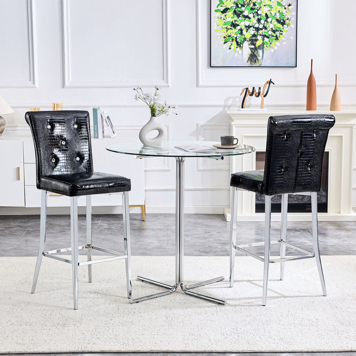 Bar Chairs & Crystal Clasp Design (Set of 2)