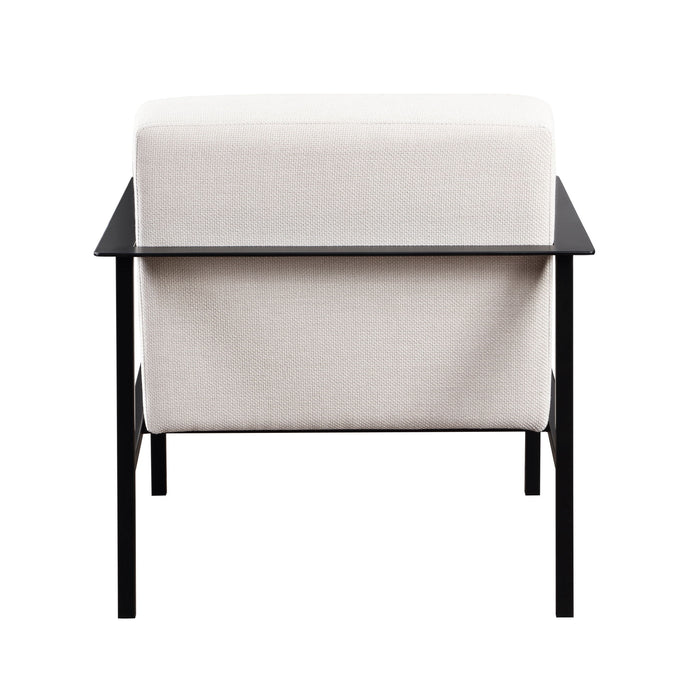 Millie - Modern Stationary Metal Accent Chair With Polyester Upholstery - Off White