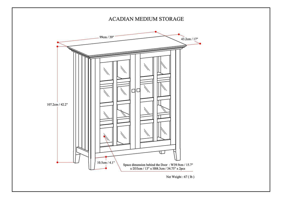 Acadian - Medium Storage Cabinet, Handcrafted