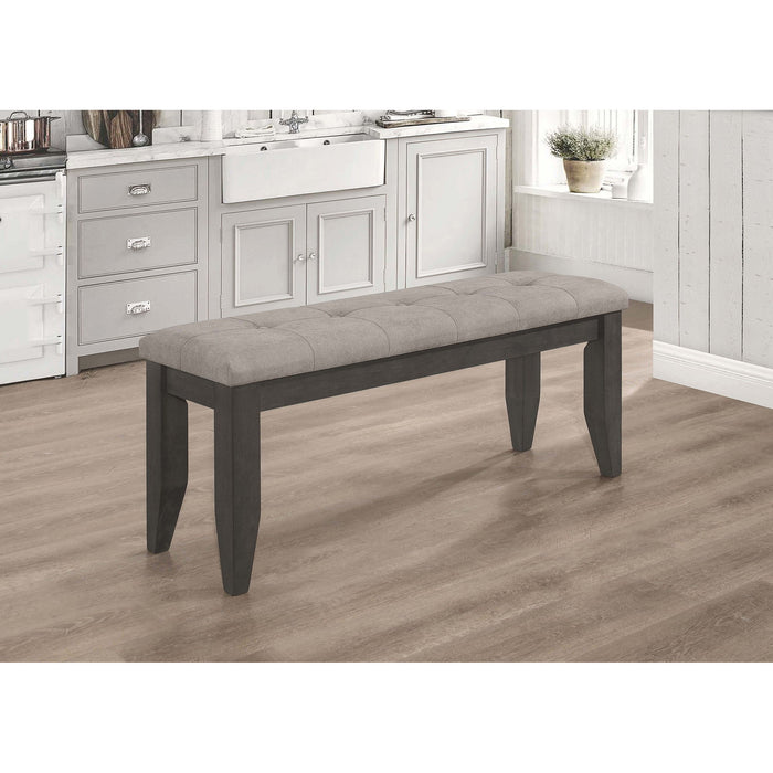 Erskin - Upholstered Dining Bench With Button Tufted Cushion - Dark Gray