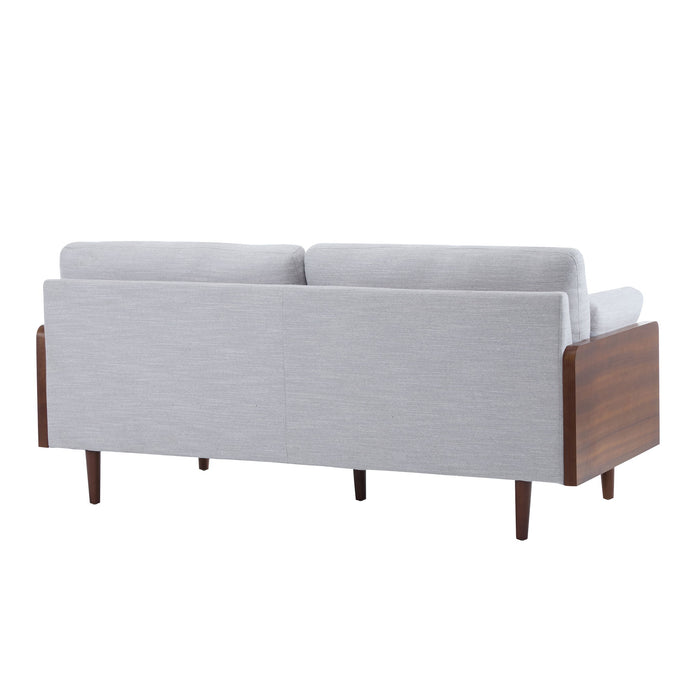 Mid Century Moderne Sofa With Wood Sides