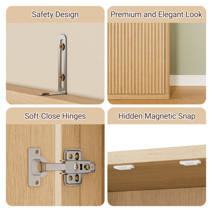 Kitchen Pantry Cabinet With 6 Doors