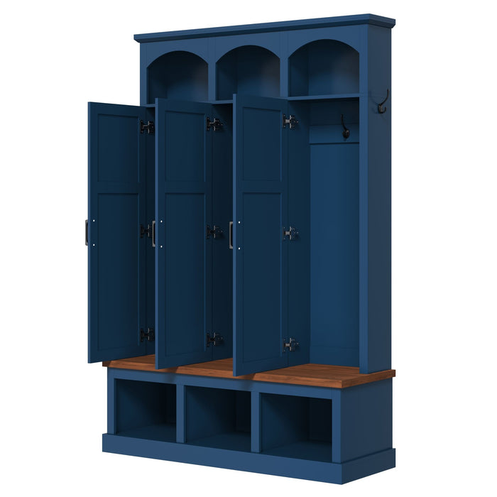 Classic Arched Design Hall Tree With 3 Hidden Storage