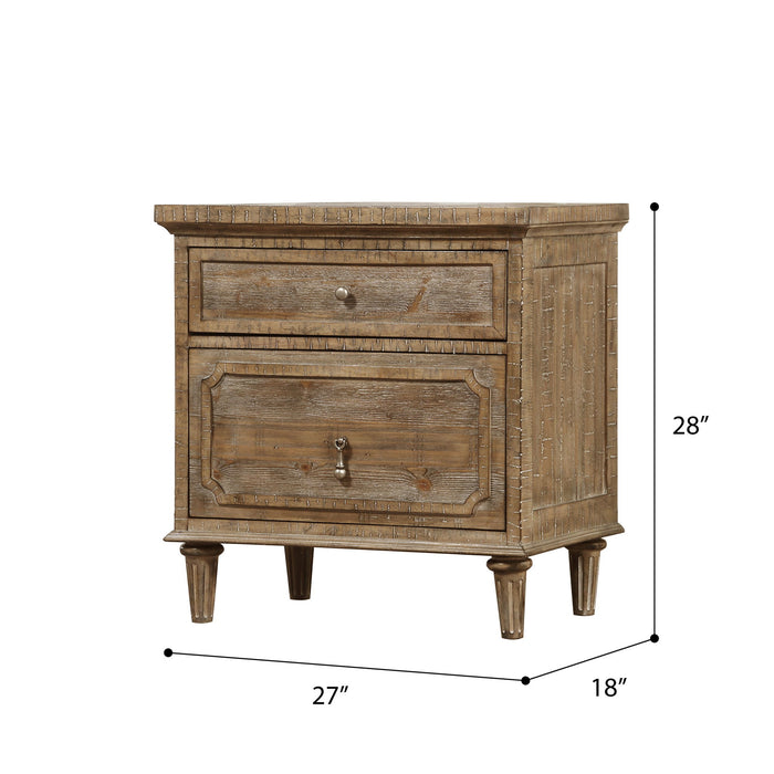 2 Drawer Nightstand - Taupe