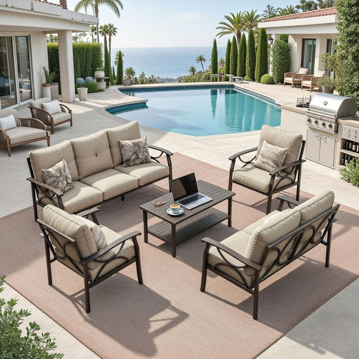 Patio Furniture Set & Coffee Table For Backyard
