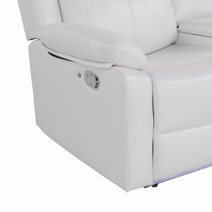 Blanche - Console Reclining Loveseat With LED Lights And Speakers