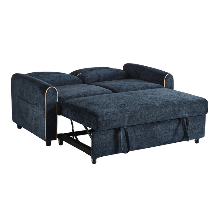 Pull Out Sofa Bed With Adjustable 3 Position Backrest, USB Charging Ports, Side Pockets