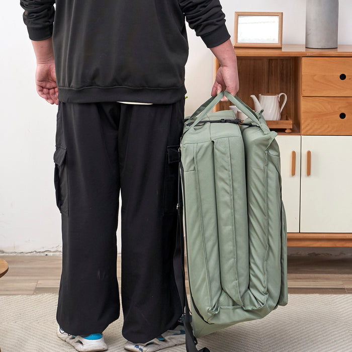 Foldable Portable Camping Chair With Carry Bag 14 Position Adjustable Recliner For Adults Cotton & Metal Frame For Outdoor Travel, Picnic, Or BBQ - Light Green