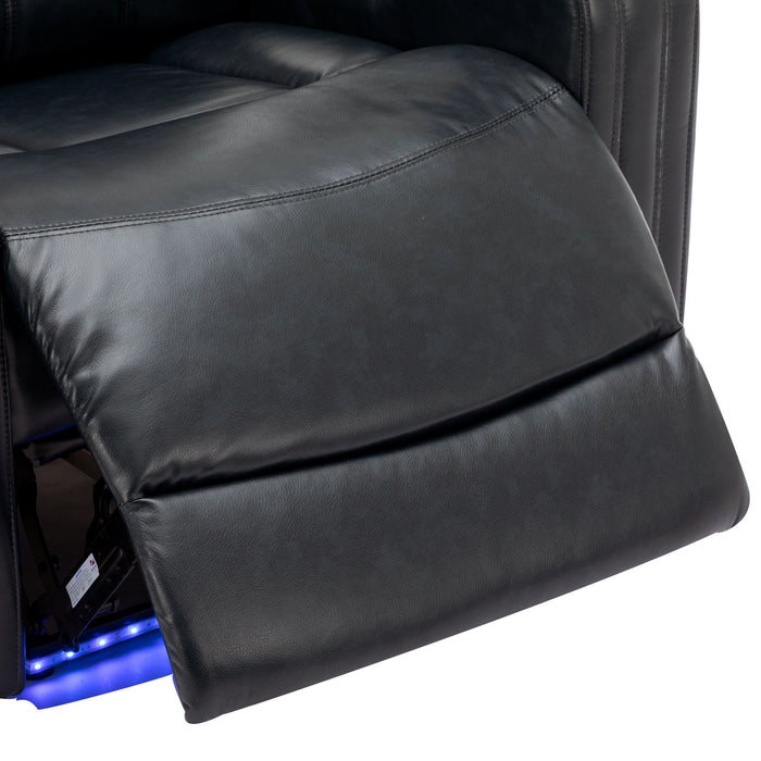 Power Recliner Theater Chair With Cooling Cup Holder, Bluetooth Speaker, LED Lights, USB Ports