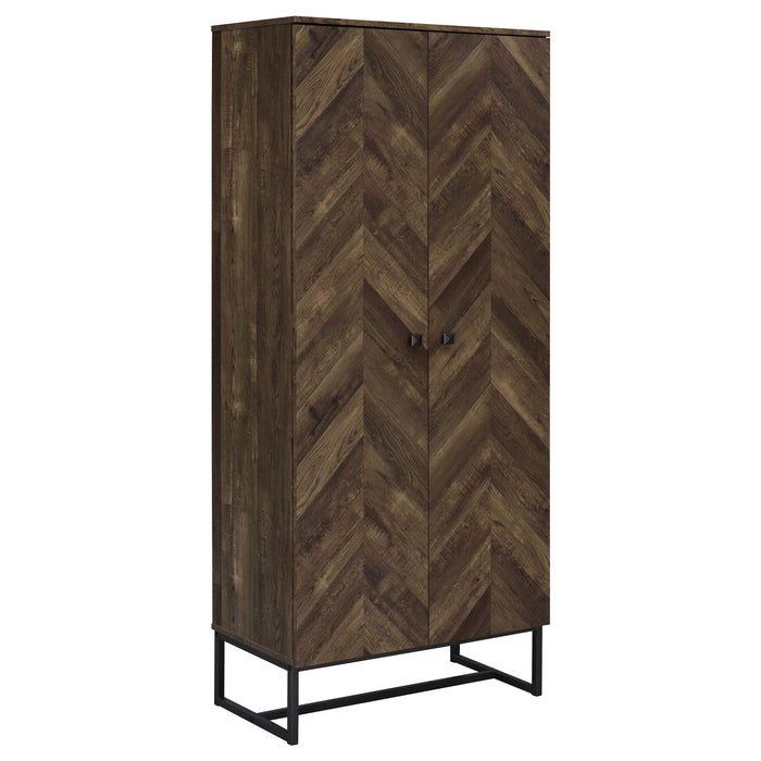 Gunderson - 8 Shelf Accent Cabinet - Oak