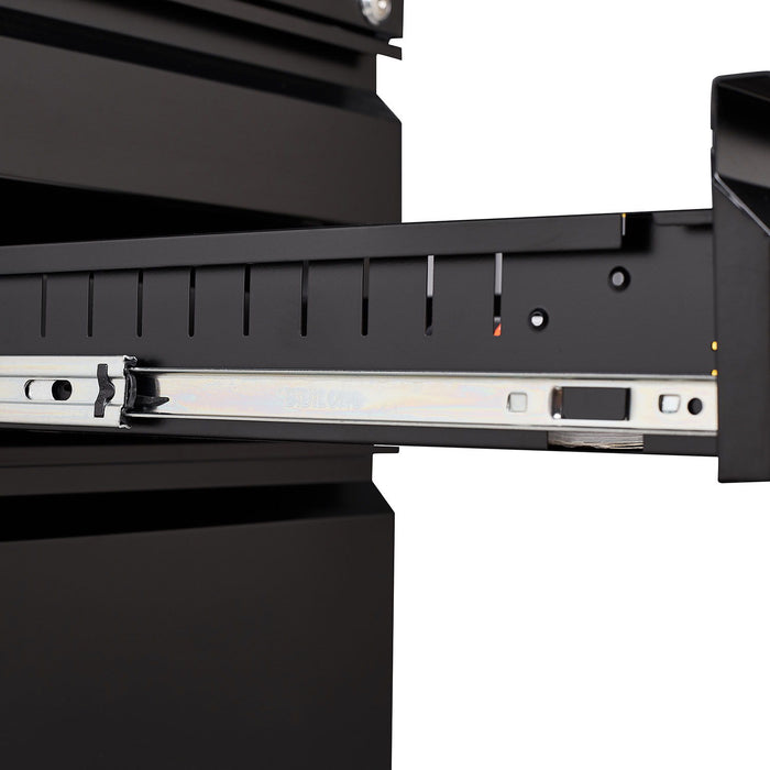 Contemporary Black 3 Drawer Mobile Filing Cabinet With Lock, Metal Office Storage For Legal / Letter Size