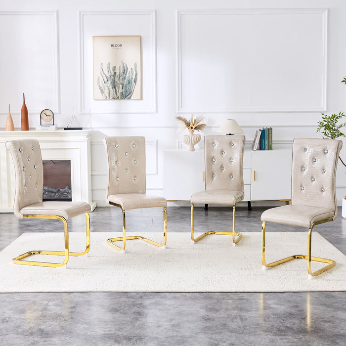 Elegant Design Alligator Skin Upholstered Dining Chairs