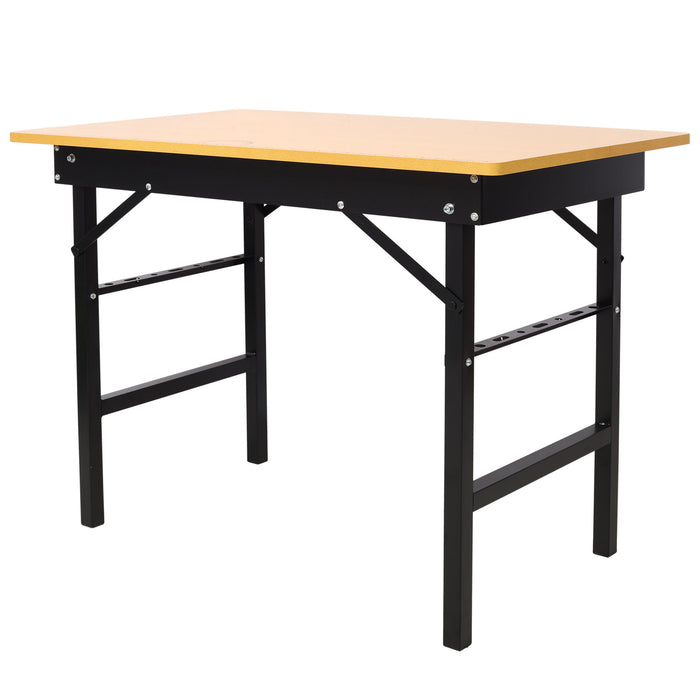Portable Folding Work Table With Measuring Tape And Angle Finder Steel - Black