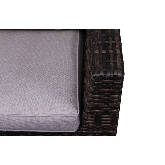 Wide Patio Sectional With Cushions - Brown