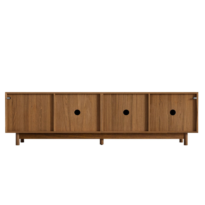 70" TV Stand With Beveled Edge Design - Brown