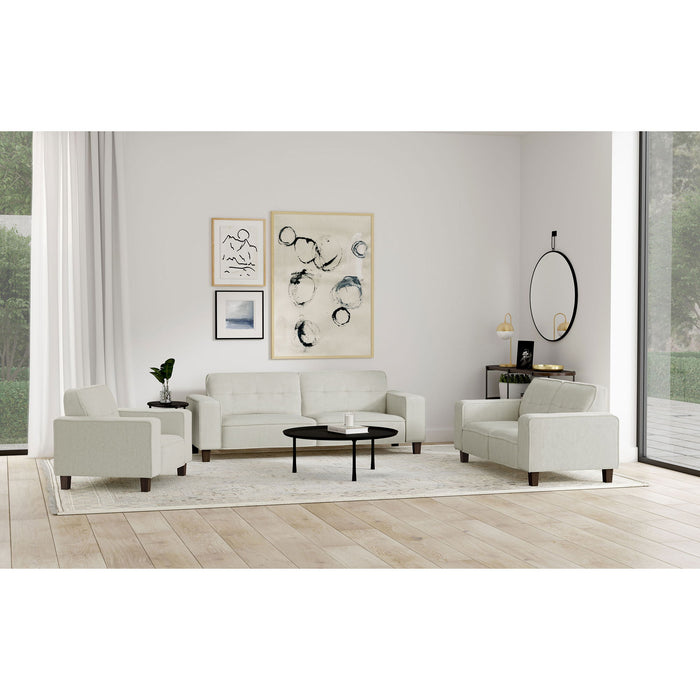 Xana - Track Arm Tufted Loveseat - Greige