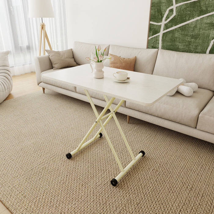 Adjustable Standing Table, Indoor & Outdoor Use, Portable With Adjustable Height - Off White / White