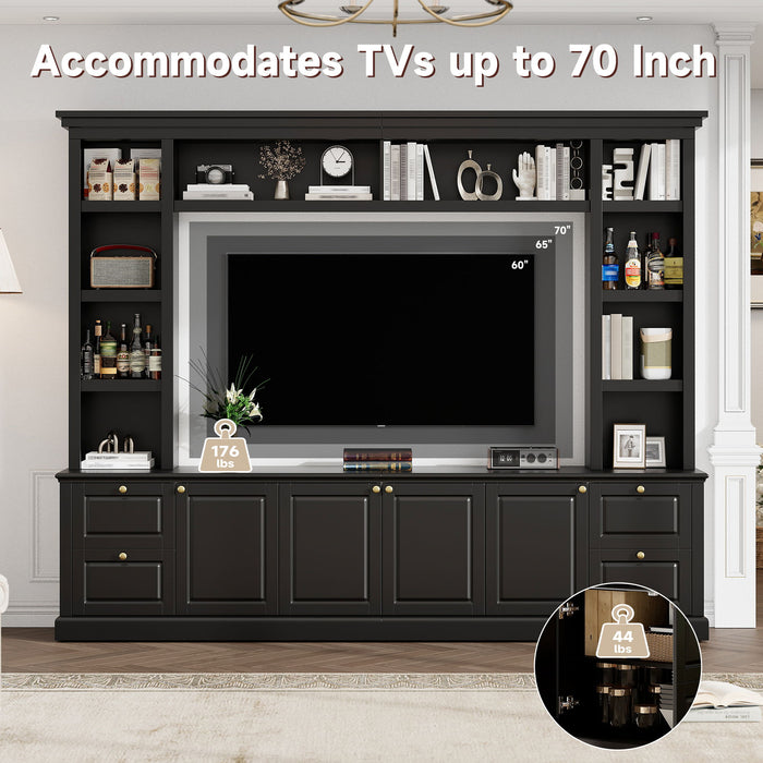 All-In-One TV Stand With Bookcase For TVs Up To 70"