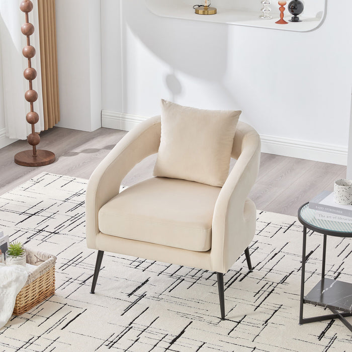 Open Back Accent Chair, Round Sofa Lounge Armchair