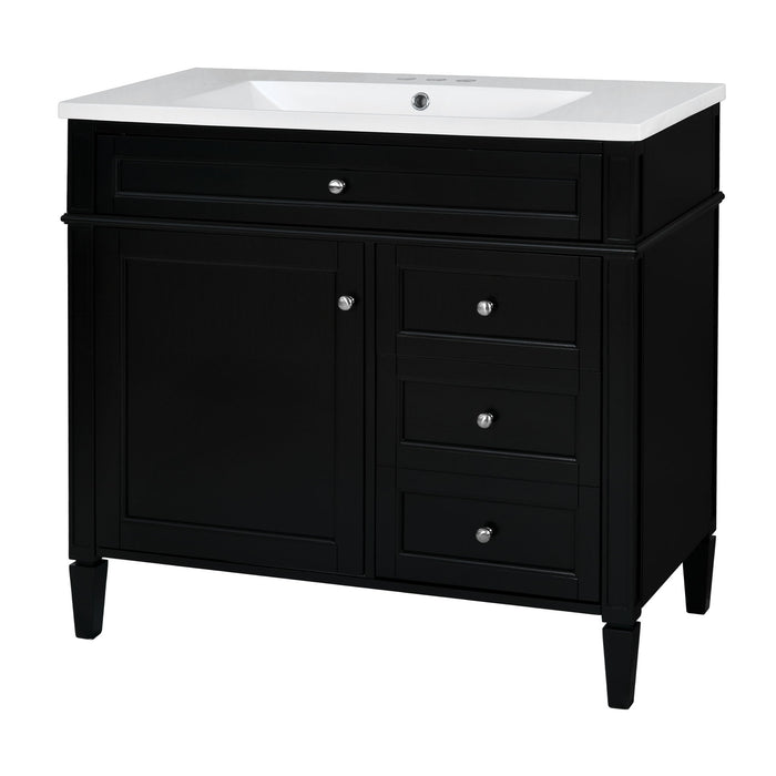 Bathroom Vanity & Top Sink, Modern Bathroom Storage Cabinet With 2 Drawers And A Tip-Out Drawer