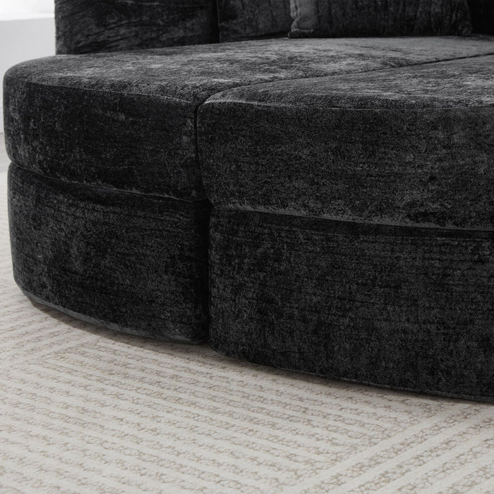 Boneless Design Upholstered Sofa Bed With Cup Holders