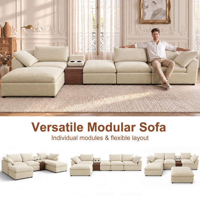 Modular Cloud Couch With Storage Console