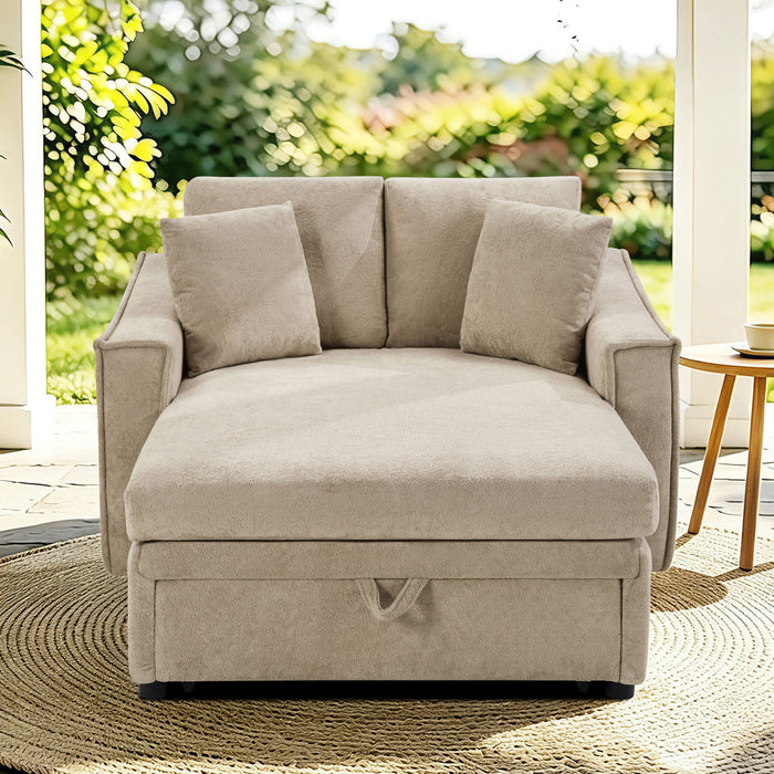 Modern Chaise Sofa With Hidden Storage For Living Room