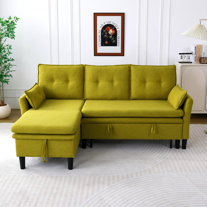 L-Shaped Reversible Chaise Sectional Sofa With Storage