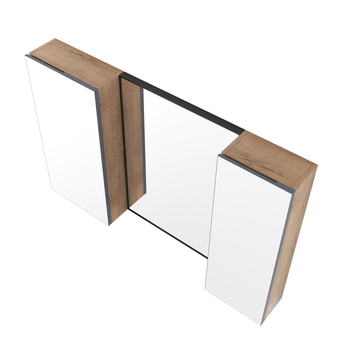 43.3" Wall Mounted Bathroom Cabinet With Adjustable Shelves, Door Storage Cabinet - Imitative Oak