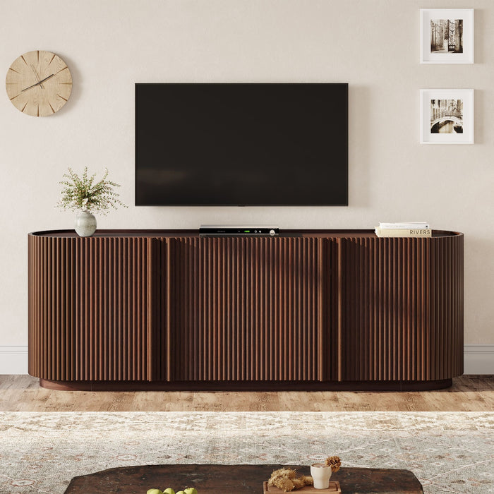 TV Stand With Fluted Tambour Style Door