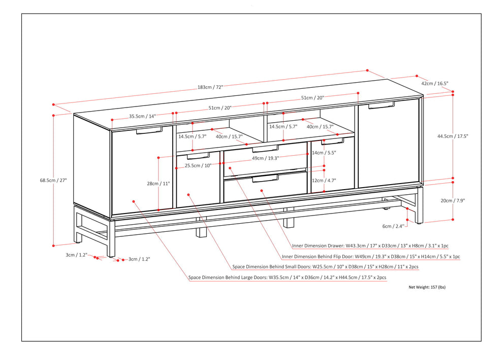 Banting - Wide TV Stand - Walnut Brown